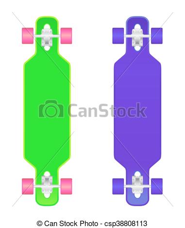381x470 The Composition Of Longboard. Eps10 Vector Illustration.