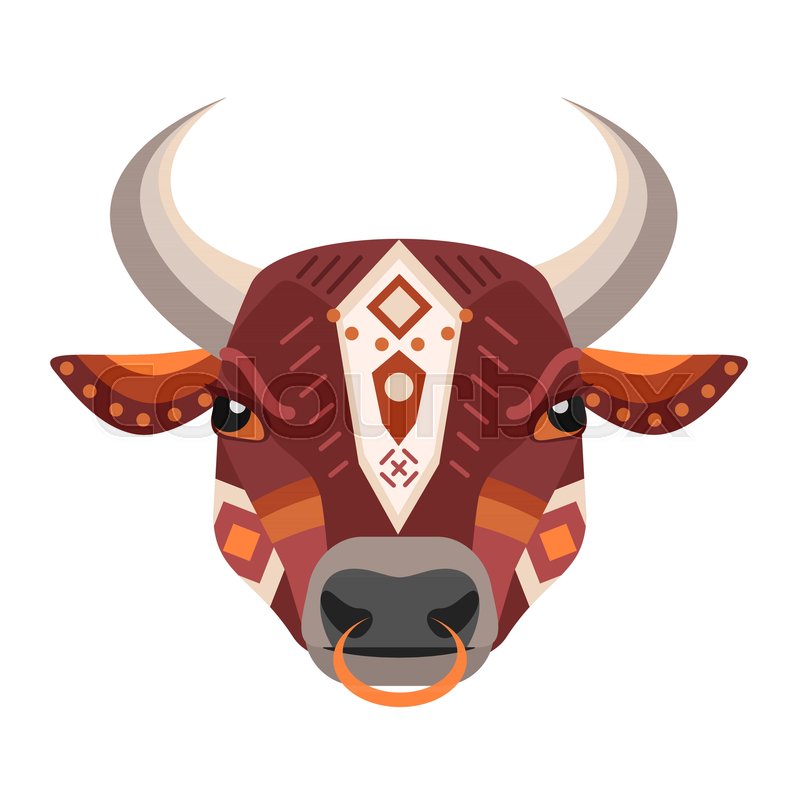 800x800 Bull Head Logo. Vector Decorative Emblem Isolated Stock Vector