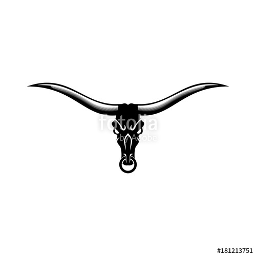 500x500 Longhorn Vector Illustration Vector Template Stock Image And