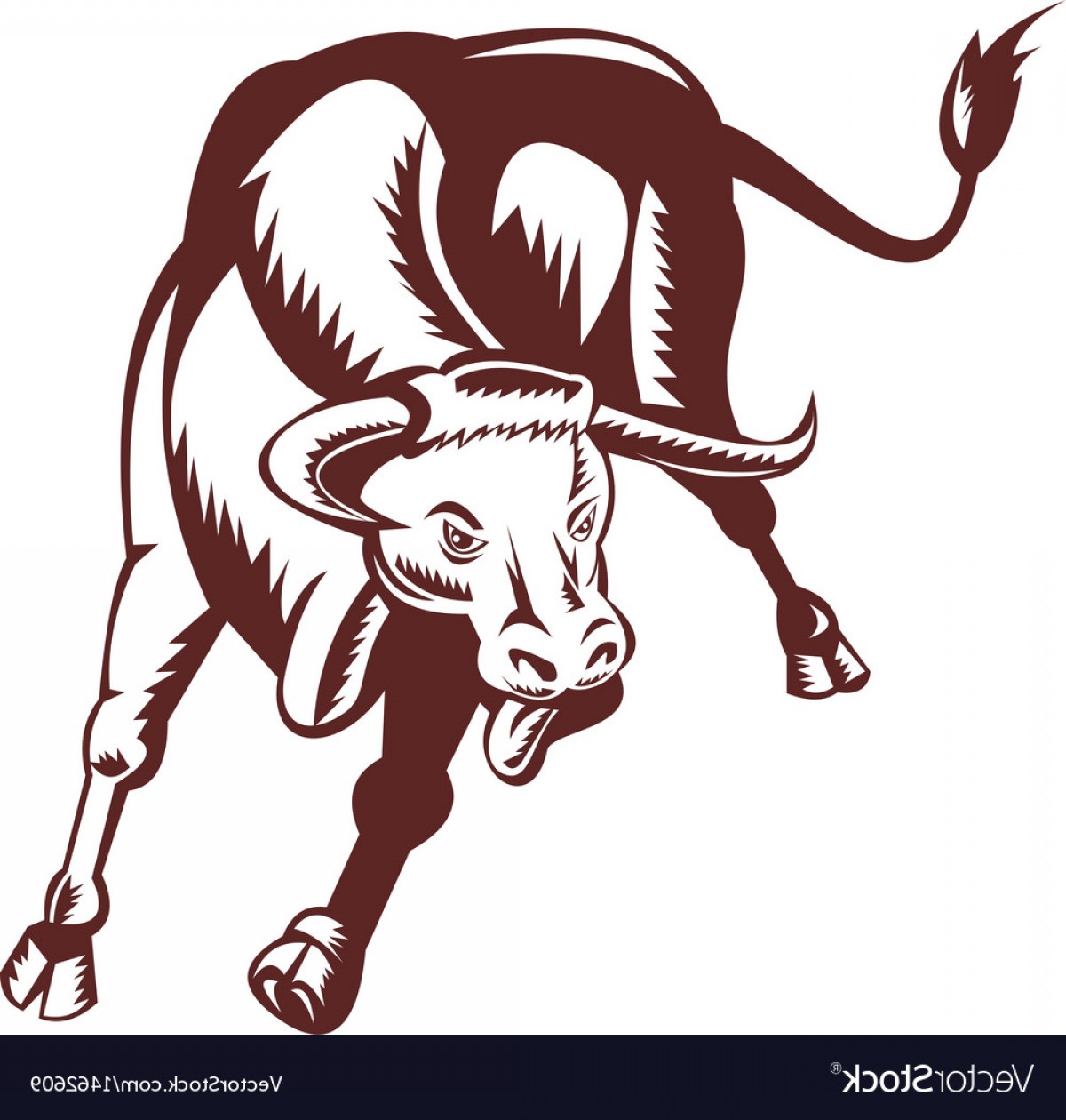 1200x1260 Angry Texas Longhorn Bull Charging Vector Geekchicpro