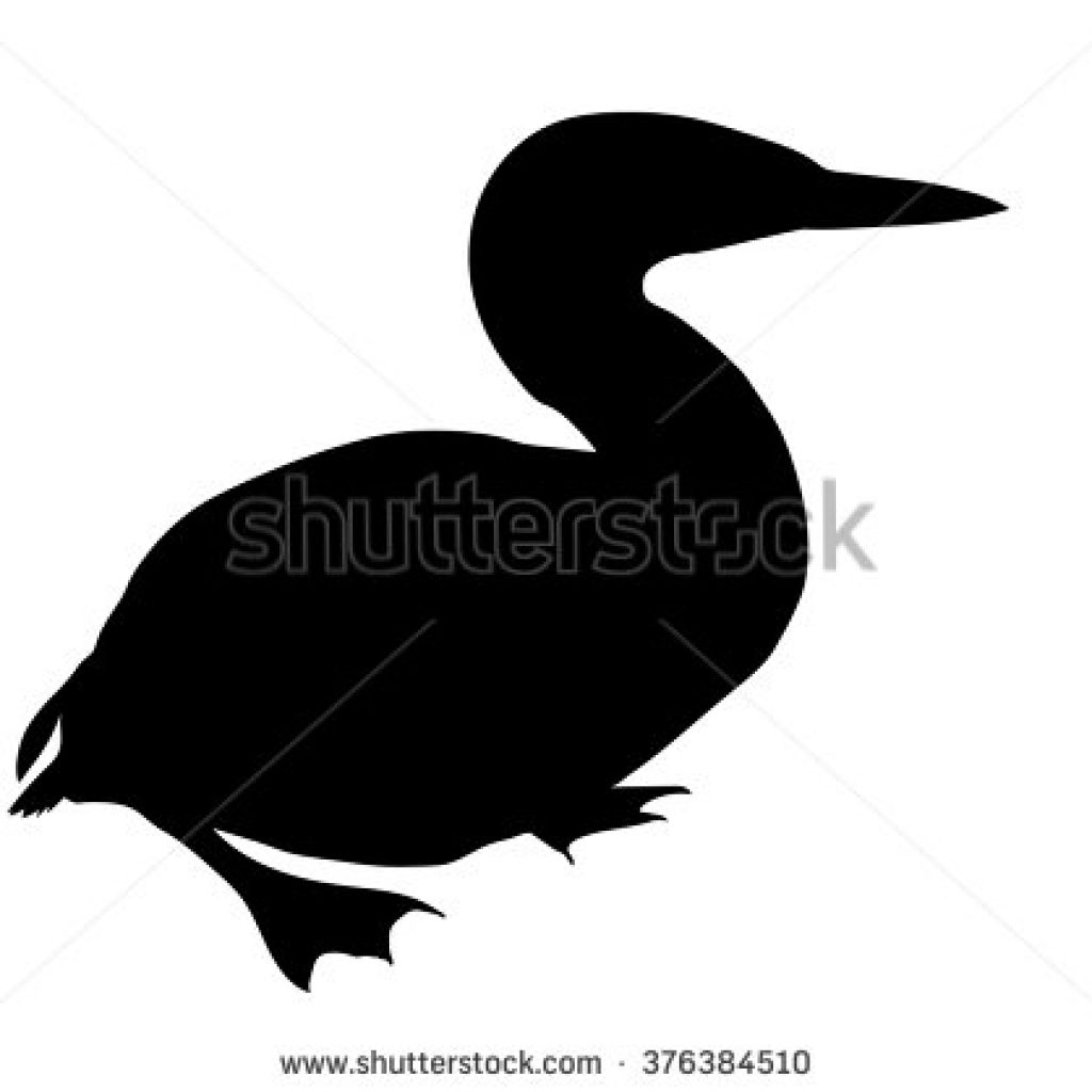 1024x1024 Loon Silhouette Vector Standing Diver Bird Stock 376384510 Plant