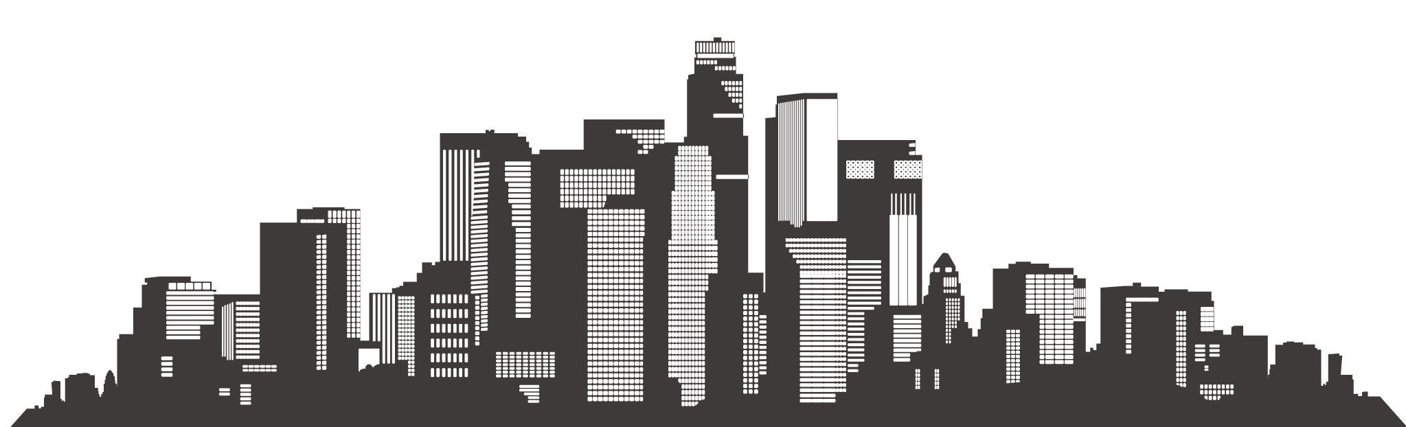 2047x622 Los Angeles Skyline Silhouette Scalable Vector Graphics