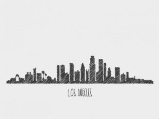 310x233 Sketchy Skyline Los Angeles View Free Vector Free Vectors Ui