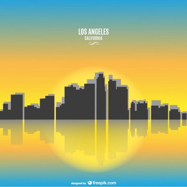 626x626 Sunny California Los Angeles Cityscape Vector Free Download