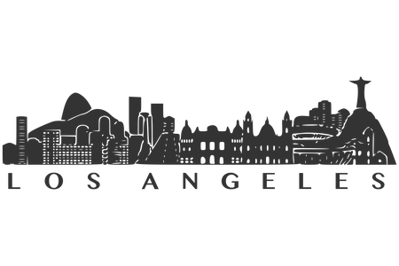 450x300 Vector Skyscraper Skyline Downtown Los Angeles ~ Frames