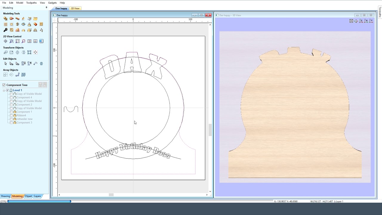 1280x720 Vectric Aspire Doggy And Lost Vectors And Cross Section