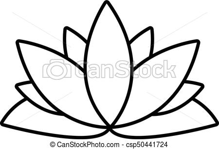 450x306 Lotus Flower Icon , Outline Style. Lotus Flower Icon. Outline