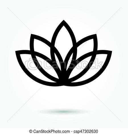 450x470 Lotus Flower Icon Vector On White Background.