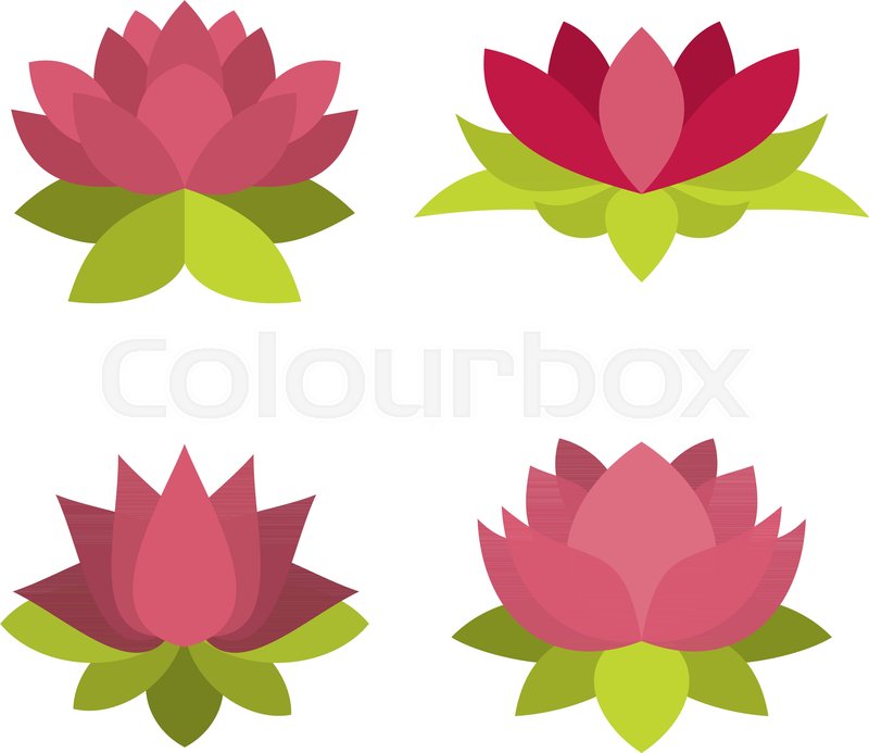 800x693 Lotus Icon Set. Flat Set Of Lotus Vector Icons For Web Design