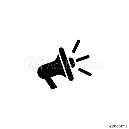 500x500 Loudspeaker Vector Icon. Simple Flat Symbol On White Background