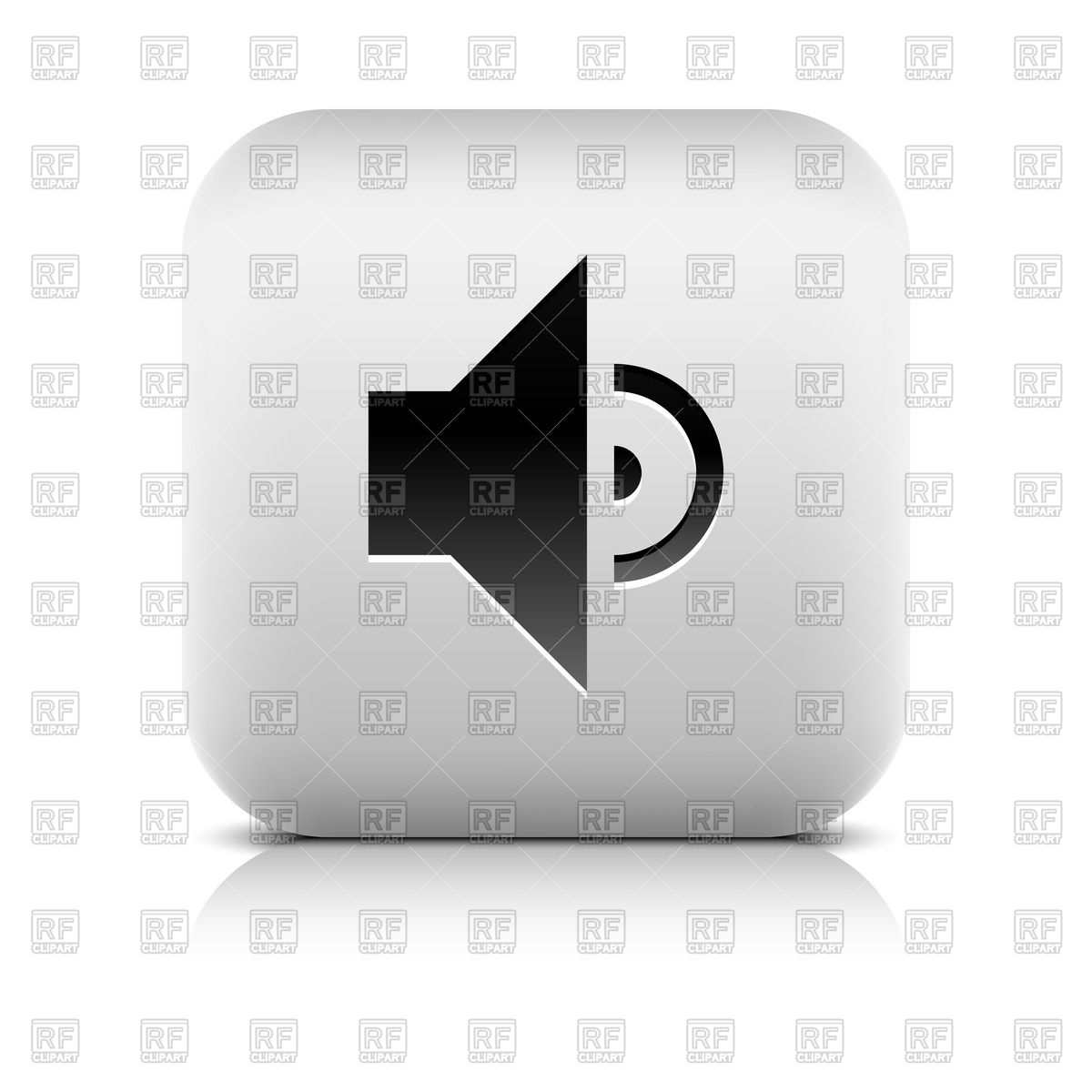 1200x1200 Volume Web Button With Loudspeaker Vector Image Vector Artwork