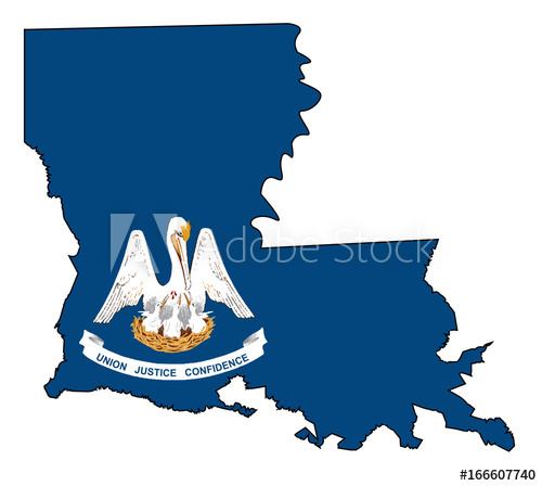 500x448 Louisiana State Outline Map And Flag