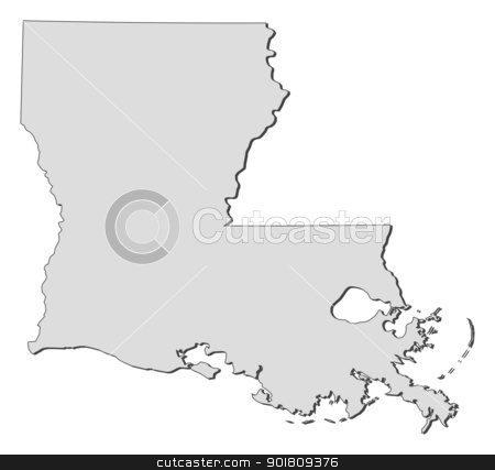 450x427 Map Of Louisiana (United States) Stock Vector