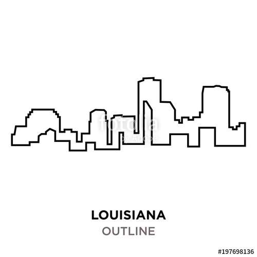 500x500 Louisiana Outline On White Background Stock Image And Royalty
