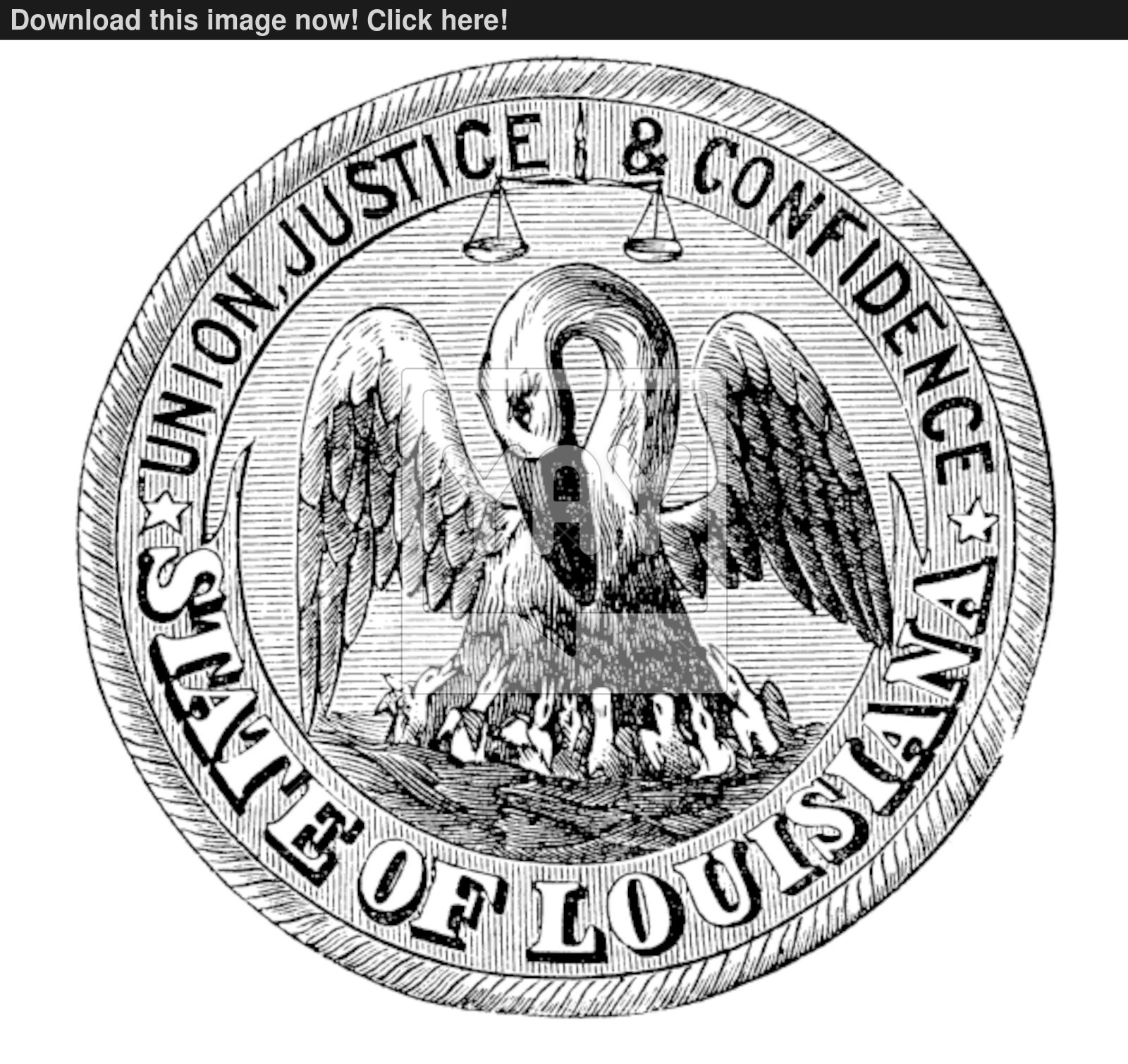 1600x1509 Great Seal Of The State Of Louisiana Usa Vintage Engraving Vector