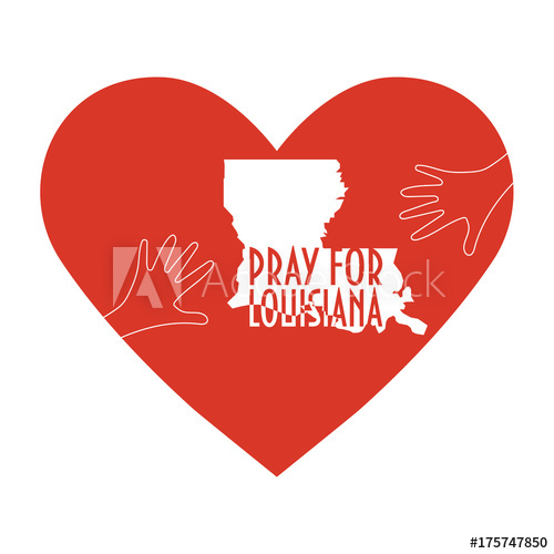 500x500 Pray For Louisiana Vector Illustration. Great As Donate Or Help