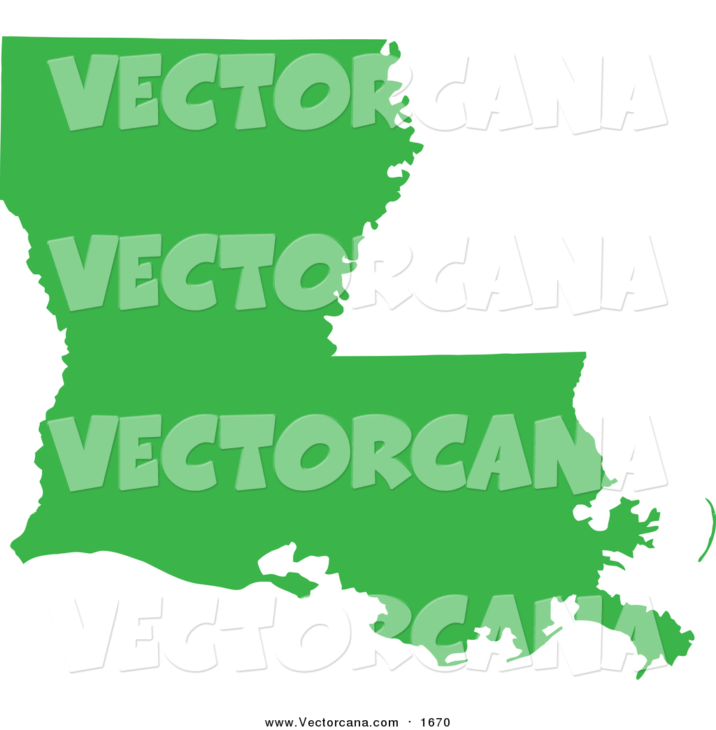 1024x1044 Vector Of A Green Shape Of The State Of Louisiana, United States