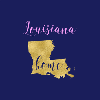 350x350 Louisiana Clipart, Usa State Vector Clipart, Louisiana Home, Gold