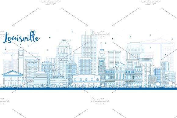 580x386 Outline Louisville Skyline Graphics Outline Louisville Skyline