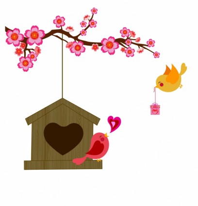 408x425 Love Bird Vector Art