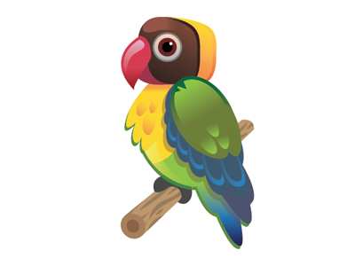 400x300 Parrot Vector Illustration By Sabina Klykorkova