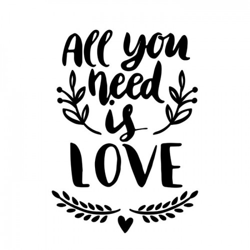 500x500 Fantaboy All You Need Is Love Vector Wall Decal Sticker (60 X 42)