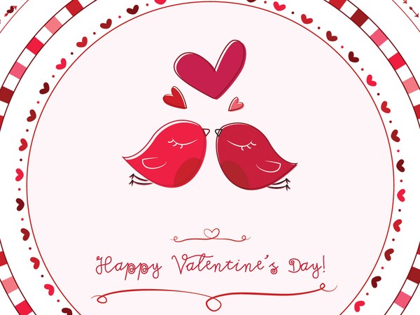 600x450 Valentine Love Birds Vector Graphic