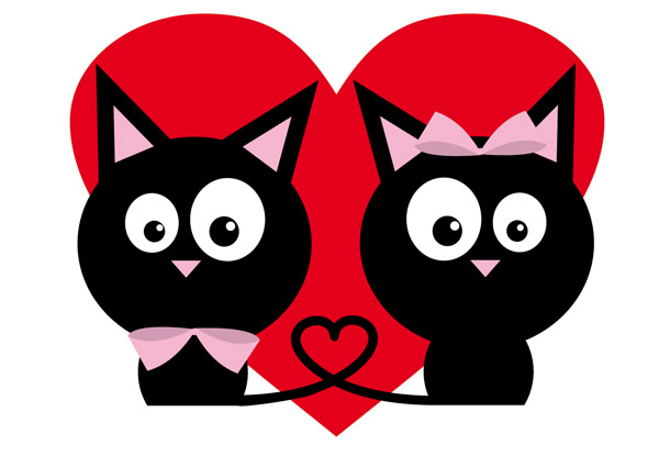 600x425 Cat Love Vector Free Vector 4vector