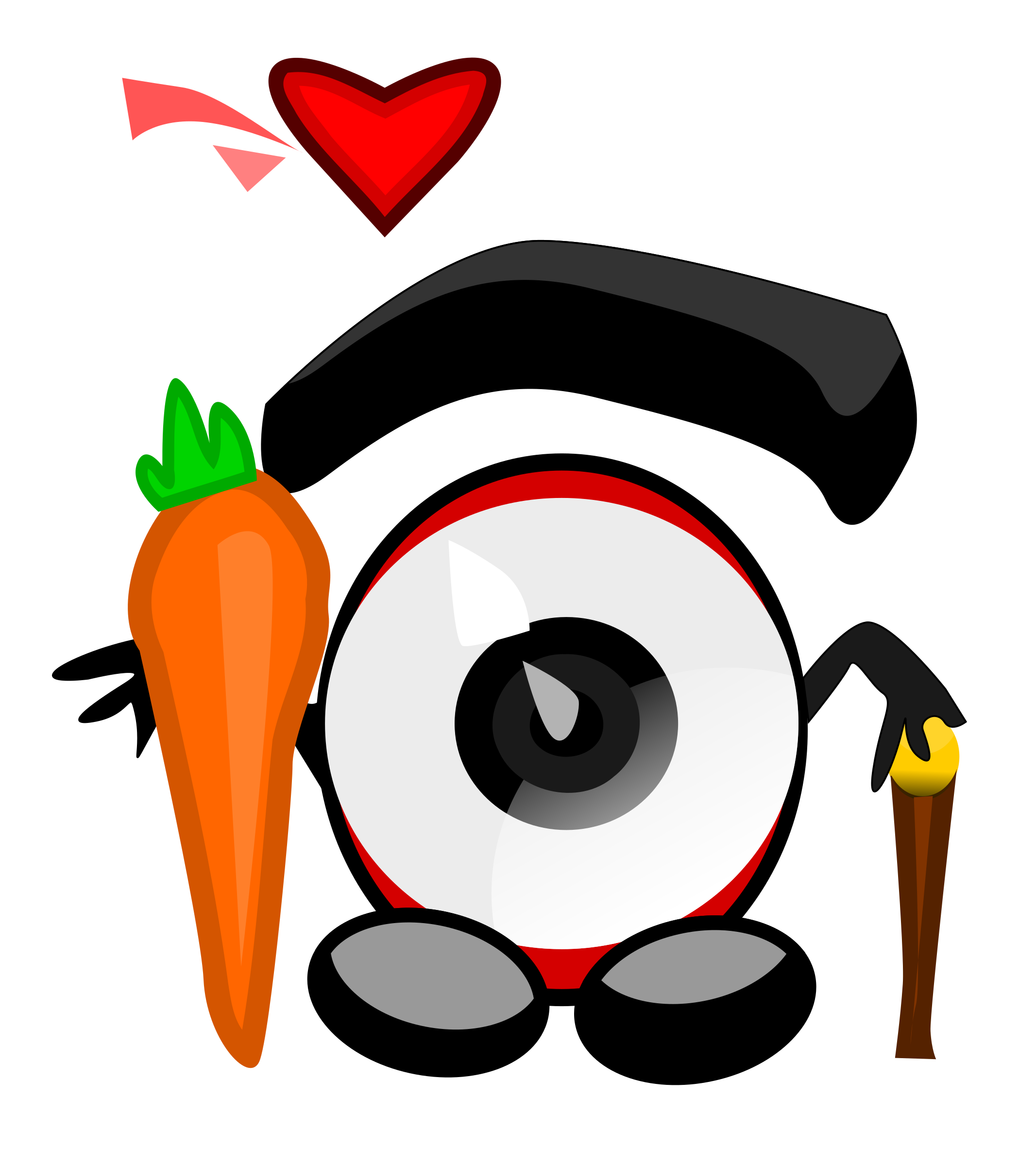 2133x2400 Eyeball And Carrot Love Vector Clipart Image