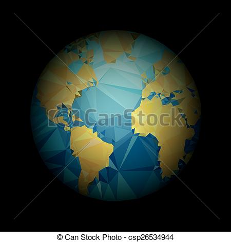 450x470 Earth World Map. Low Poly Vector Eps Vector