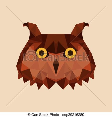 450x470 Owl Low Poly Animal, Vector Illustration Eps10.