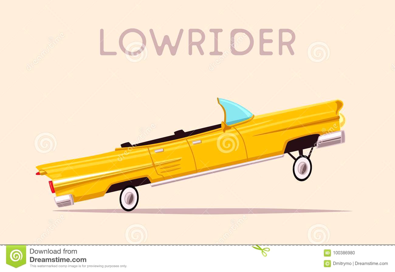 1300x895 Retro Car Vintage Lowrider Cartoon Vector Illustration Oldschool