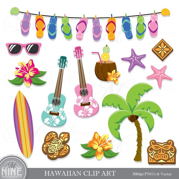 570x570 Hawaiian Clip Art Hawaii Theme Clipart Downloads Luau Clip Etsy