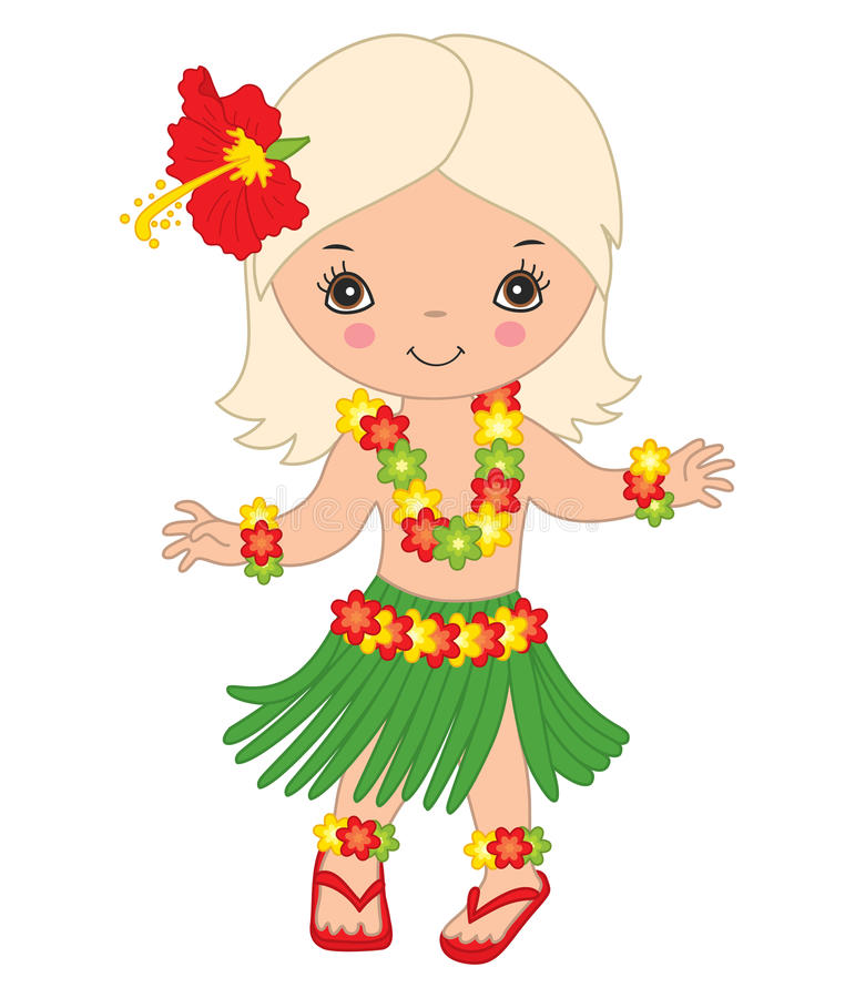 771x900 Vector Hawaiian Cute Little Girl Dancing Hula Luau Party Clipart