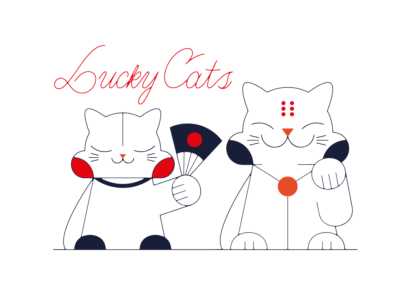 1400x980 Lucky Cat Free Vector Art