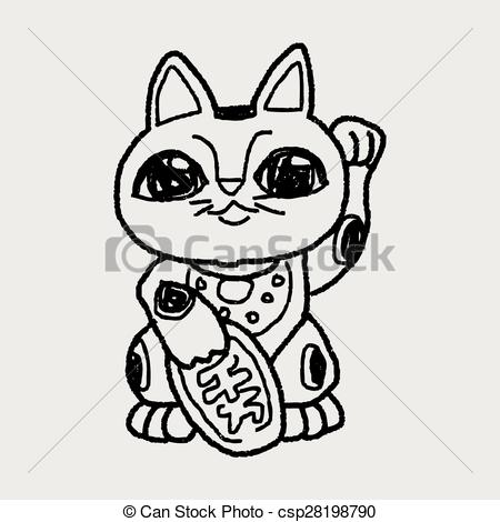 450x470 Lucky Cat Doodle Eps Vectors