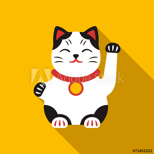 500x500 Chinese Lucky Cat Vector Icon
