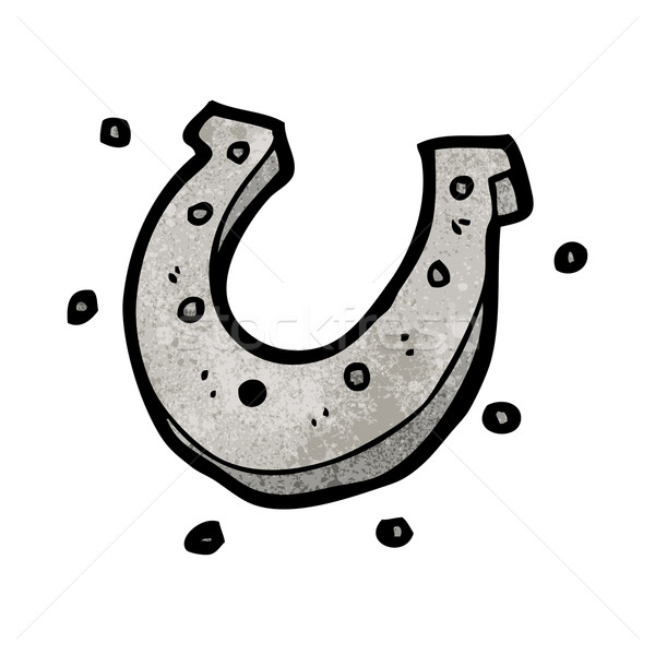 600x600 Cartoon Lucky Horseshoe Vector Illustration Lineartestpilot