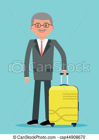 332x470 Elderly Businessman Holding Travel Insurance Tag. Business Class
