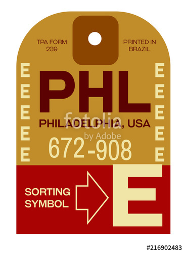 366x500 Philadelphia Airport Luggage Tag Stock Image And Royalty Free