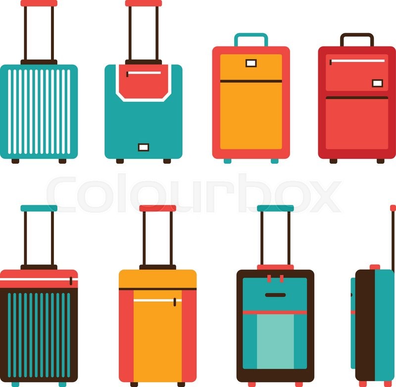 800x782 Colorful Travel Bag Icon Set Carry On Luggage Collection Vector