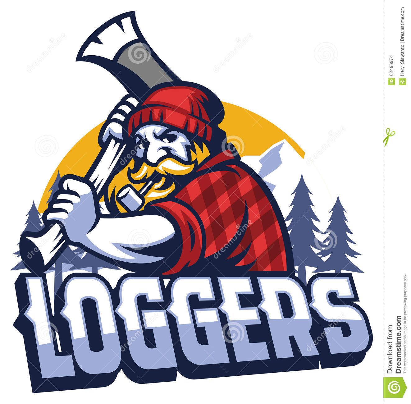 1323x1300 Photo About Vector Of Lumberjack Mascot Swinging The Axe