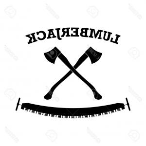 300x300 Photostock Vector Lumberjack Logo Label With Axes And Saw Lazttweet