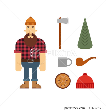 450x468 Lumberjack, Vector, Axe