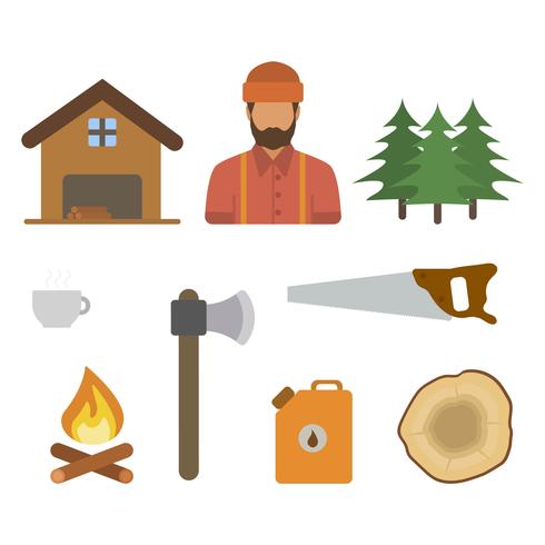490x490 Flat Lumberjack Vectors