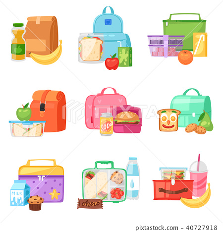 450x468 Lunch Box Vector School Lunchbox With Healthy Food Fruits Or