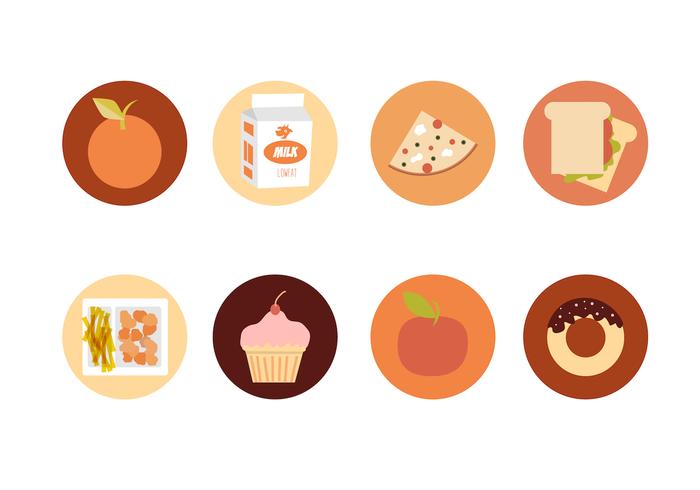 700x490 School Lunch Icons Vector