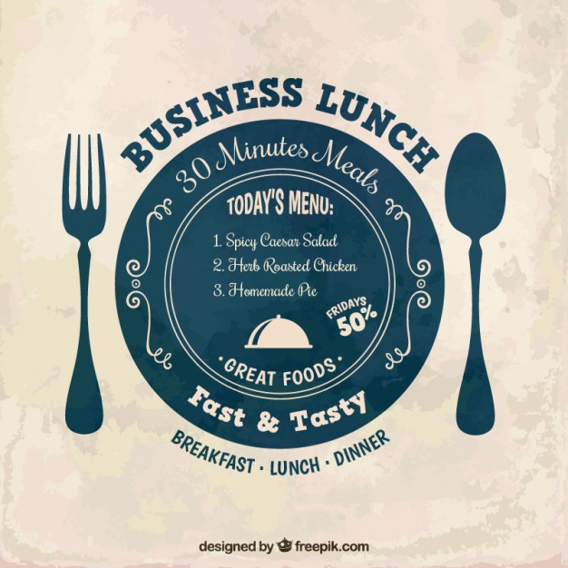 626x626 Business Lunch Label Vector Free Download