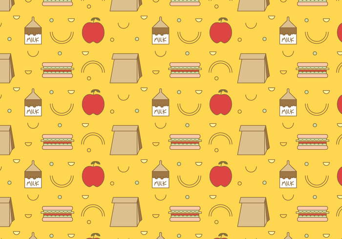 700x490 Free School Lunch Vector Pattern