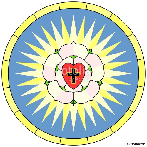 500x500 Luther Rose (Christian Symbol), Circular Window Stock Image And